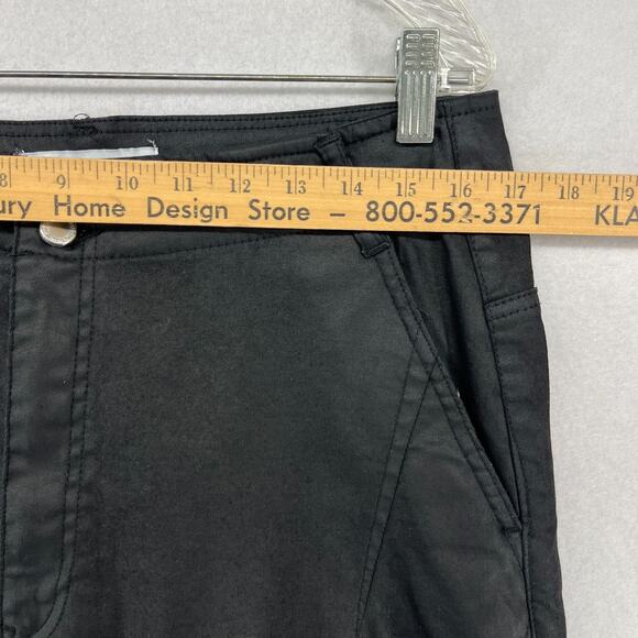 ZARA Jeans Womens 10 Slouchy Wax Coated Jeans Tapered Trouser Cotton Blend Black - Picture 12 of 16